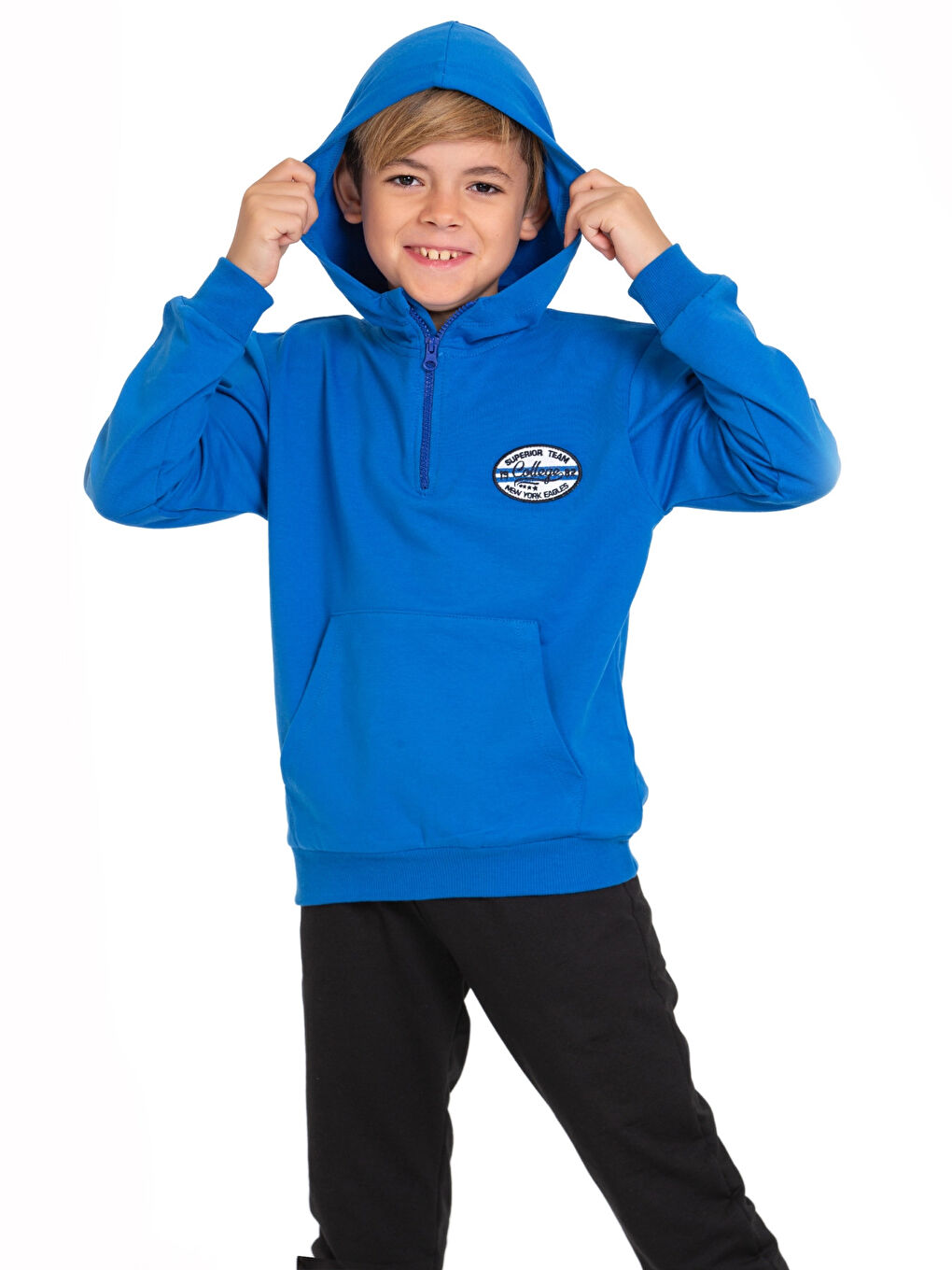 Mavi Superior Team Nakışlı Fermuarlı Sweat 54405-1