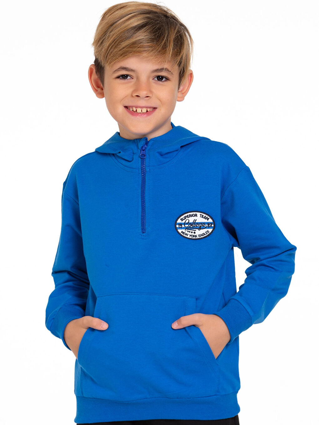 Mavi Superior Team Nakışlı Fermuarlı Sweat 54405-2