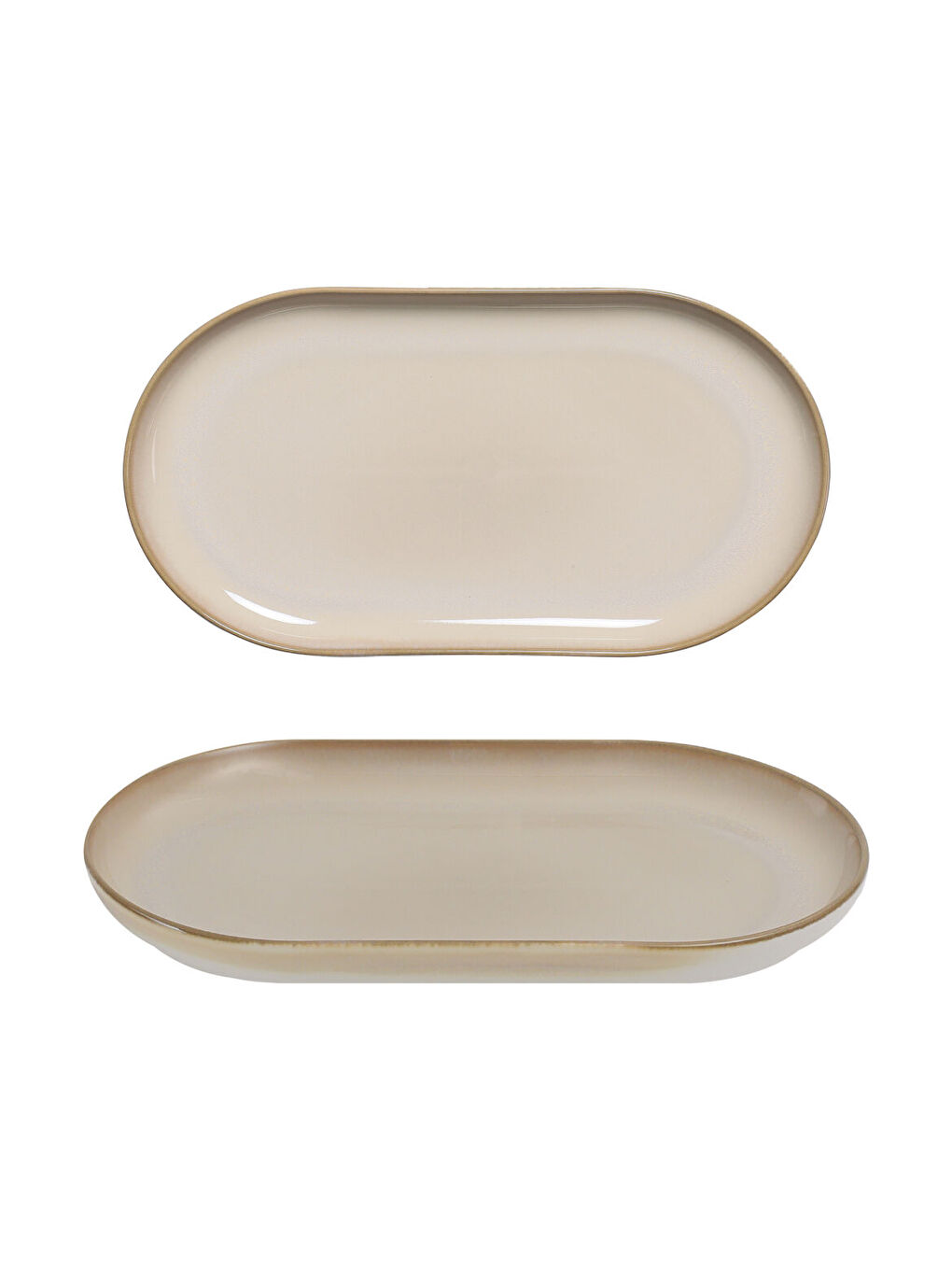 Ekru Bilbao 2 Adet 25x15 Cm Kayık Tabak  Agate 969