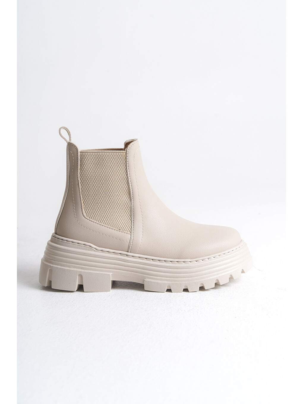 Kadın Bej Kalın EVA Taban Lastikli Bot-2