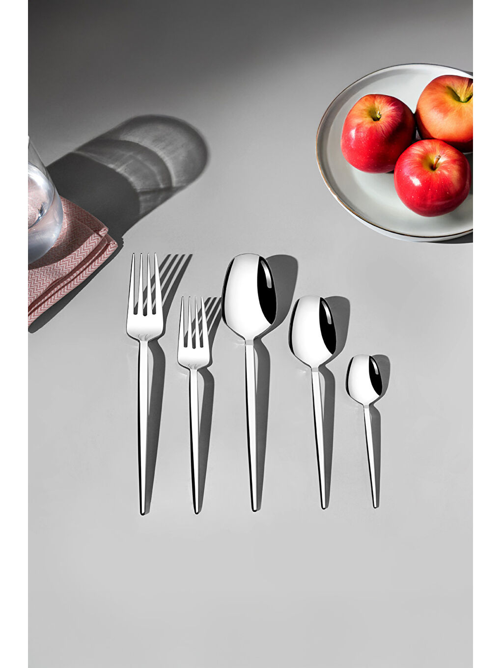 Gri Milas Sade 12 Kişilik 60 Parça Kutulu Çatal Kaşık Takımı