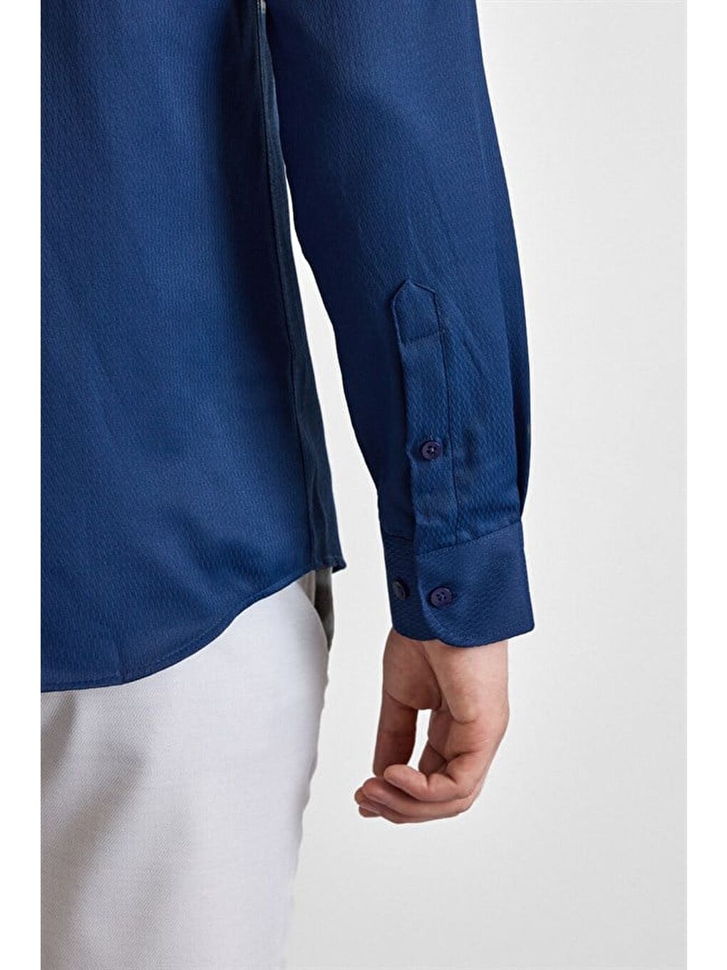 Lacivert Regular Klasik Yaka Casual Gömlek-3