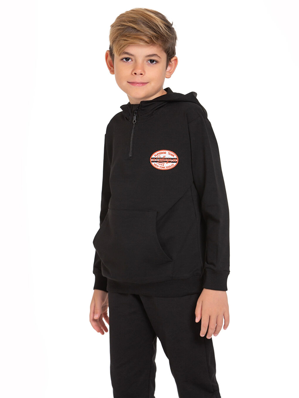 Siyah Superior Team Nakışlı Fermuarlı Sweat 54405-1