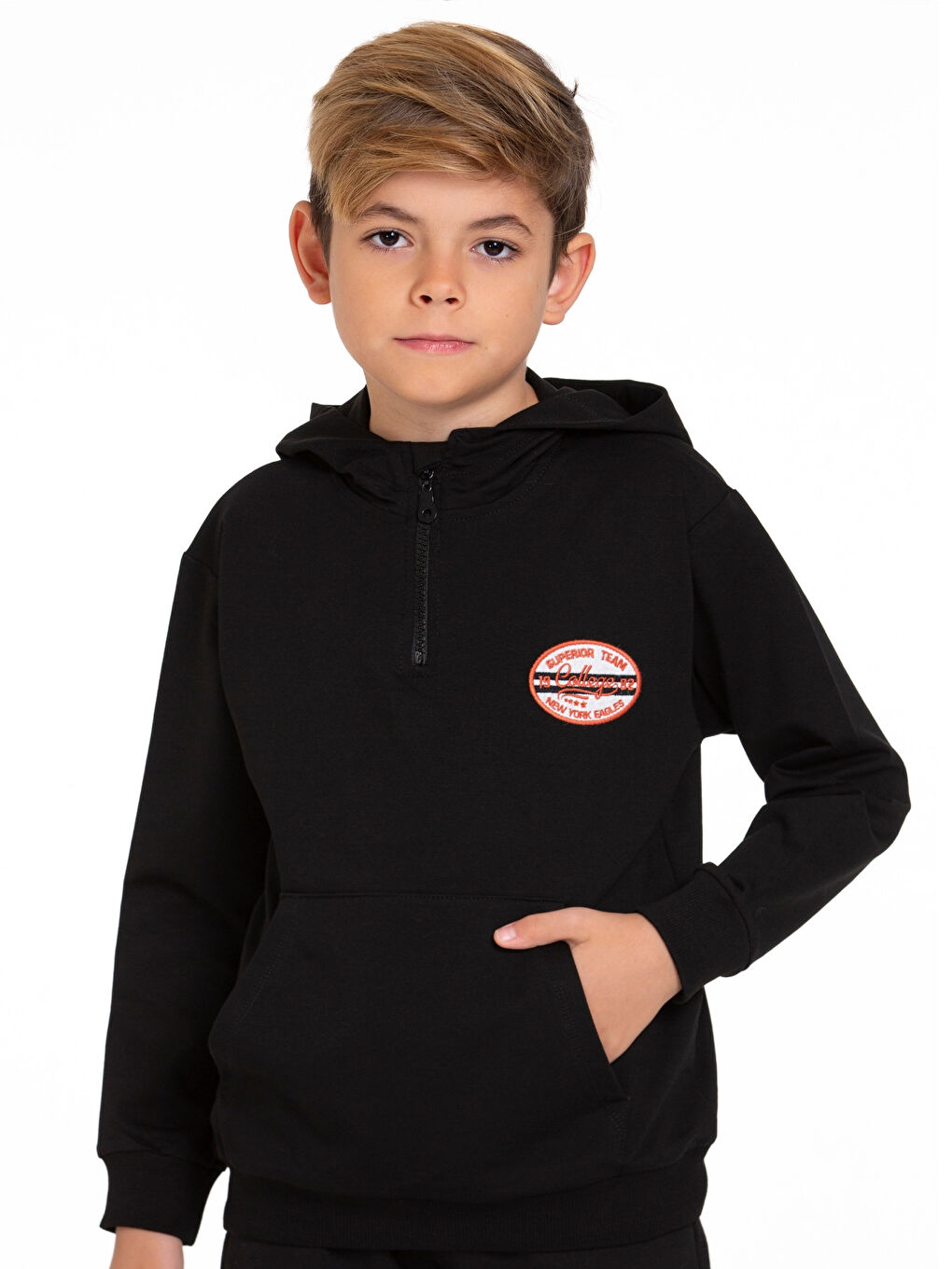 Siyah Superior Team Nakışlı Fermuarlı Sweat 54405-2