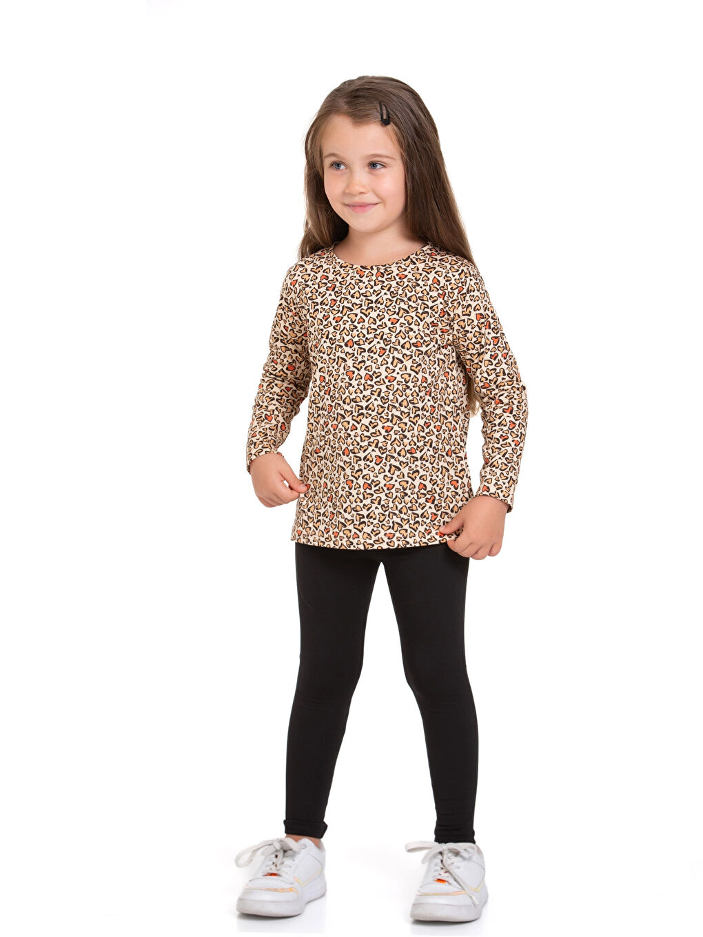 Siyah Leopar Desenli Taytlı Takım 73208