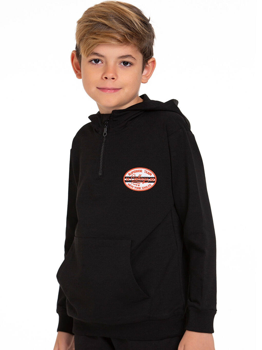 Siyah Superior Team Nakışlı Fermuarlı Sweat 54405-3