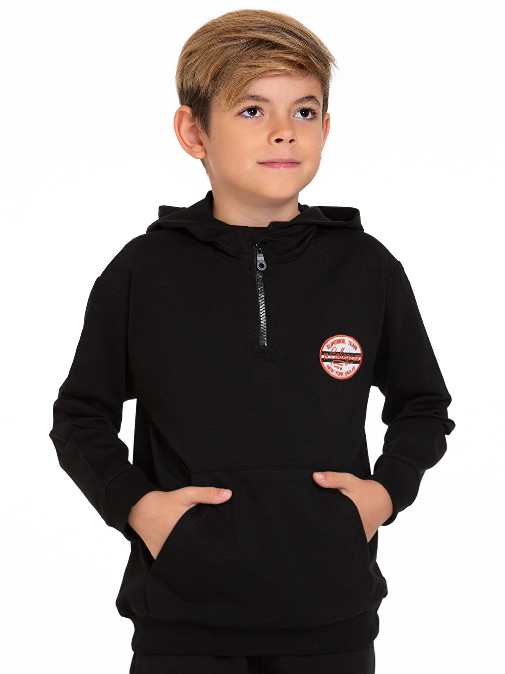 Siyah Superior Team Nakışlı Fermuarlı Sweat 54405-4