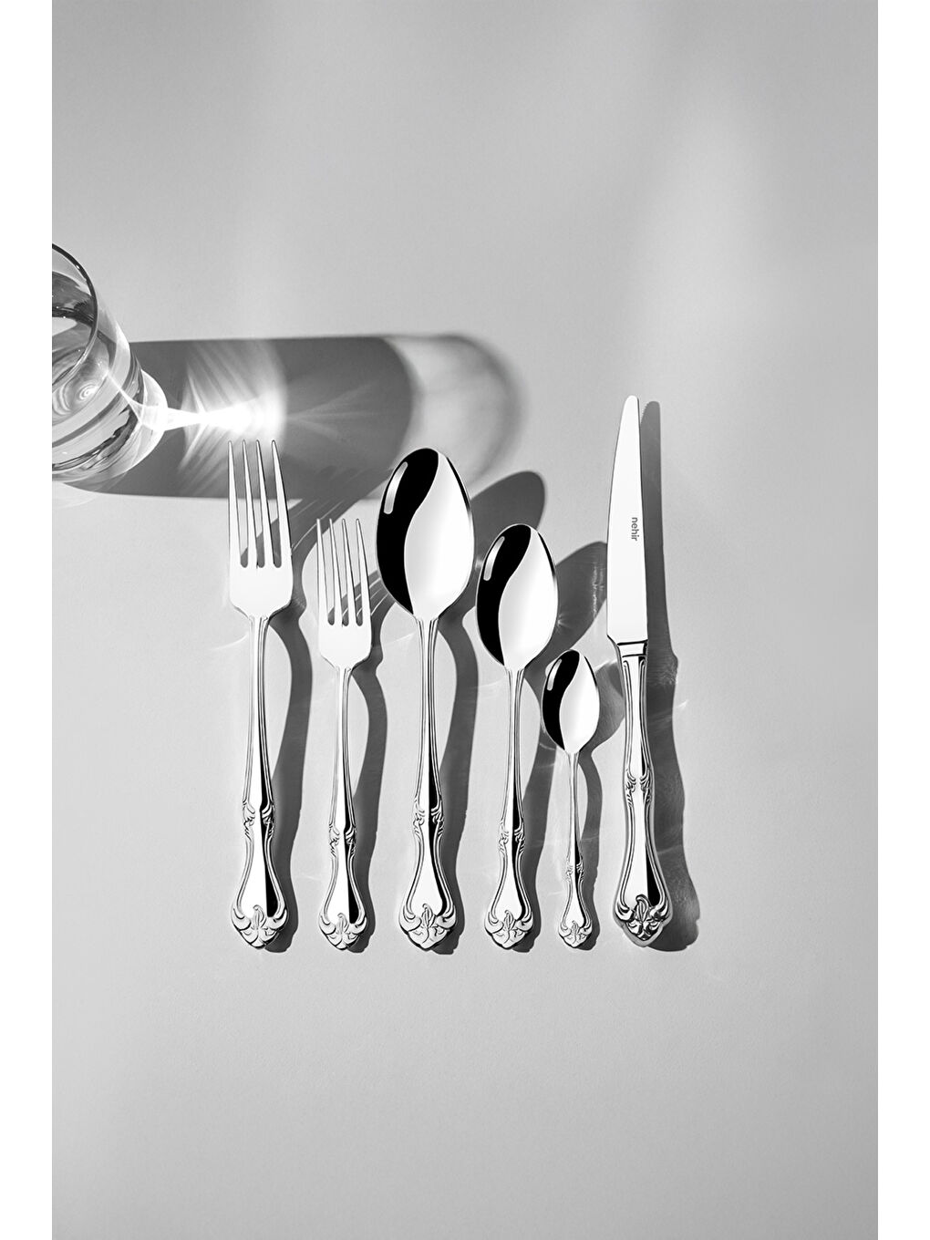 Gri Lalezar Sade 6 Kişilik 36 Parça Kutulu Çatal Kaşık Bıçak Takımı