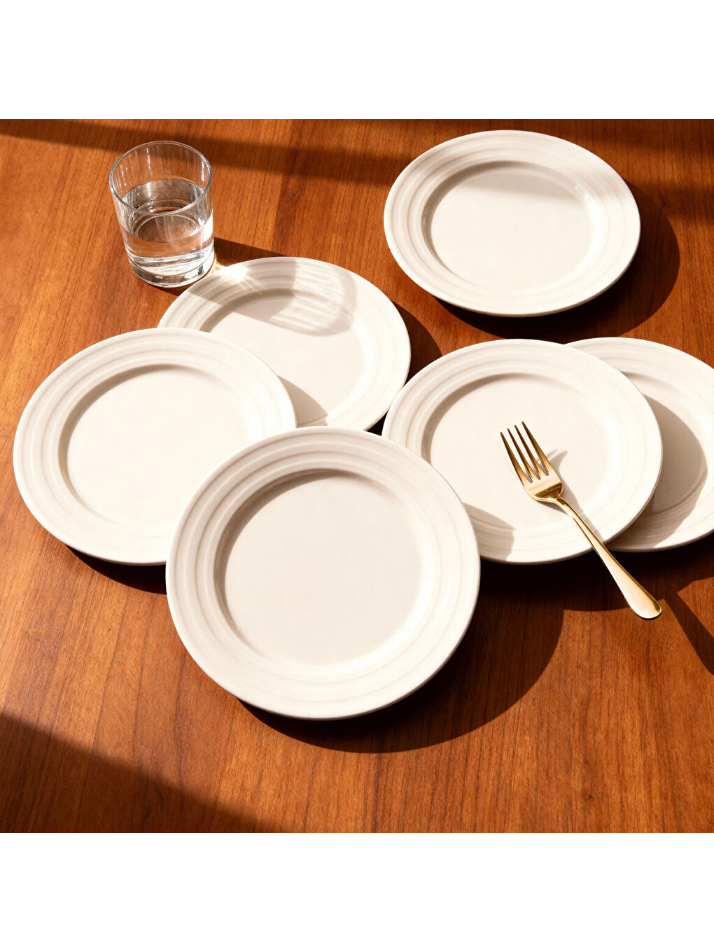Ekru Lizbon 12 Adet 18 Cm Tatlı Tabağı-1