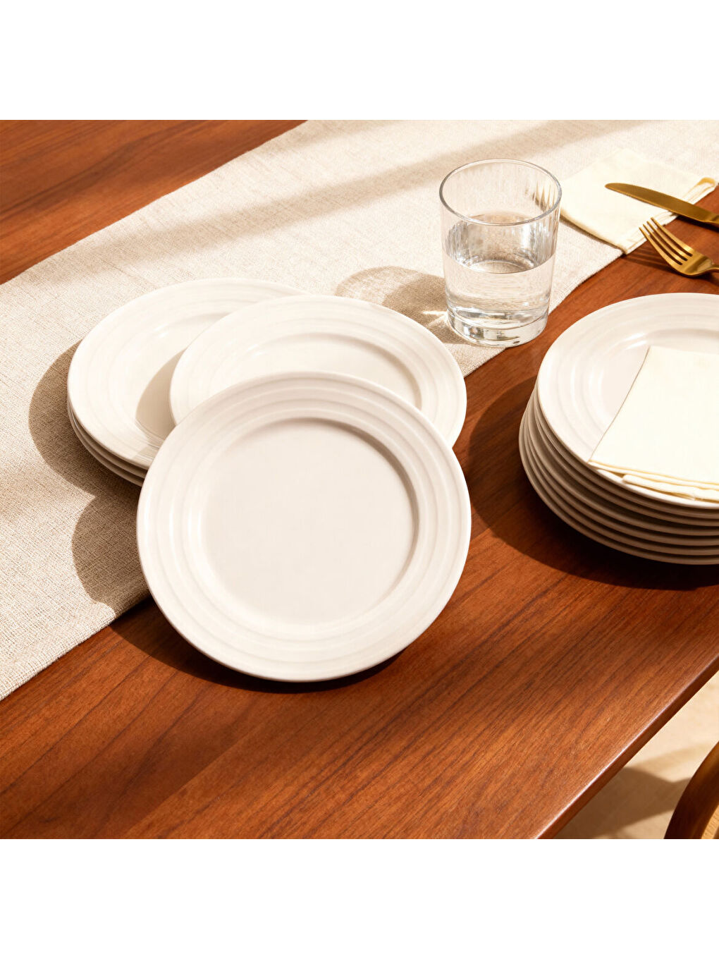 Ekru Lizbon 12 Adet 18 Cm Tatlı Tabağı-3