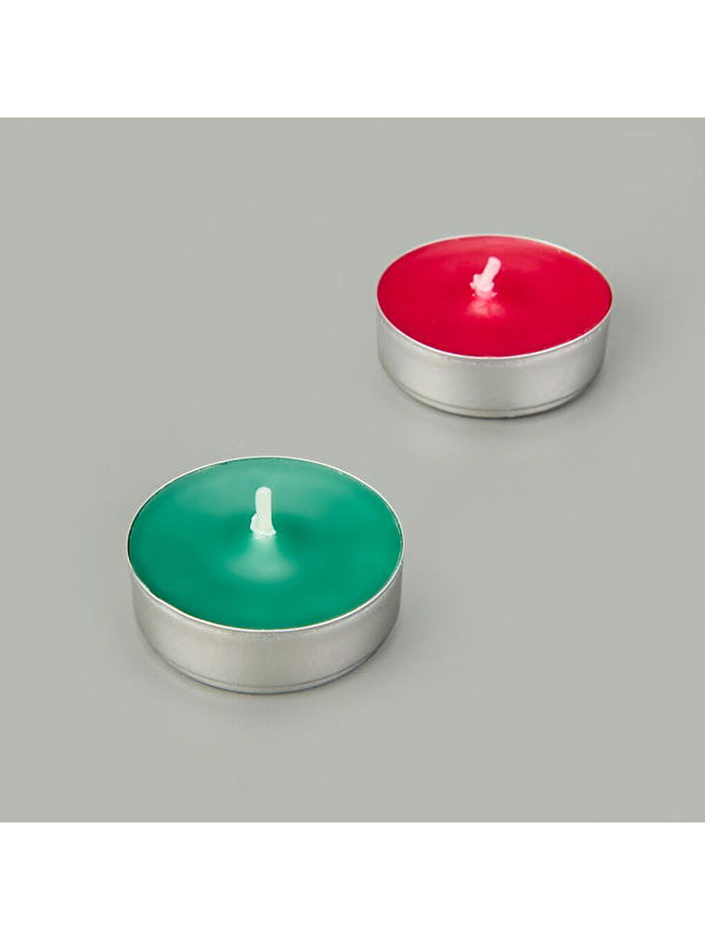 10'lu Tealight Mum - Kırmızı / Yeşil - 3,8 cm-2