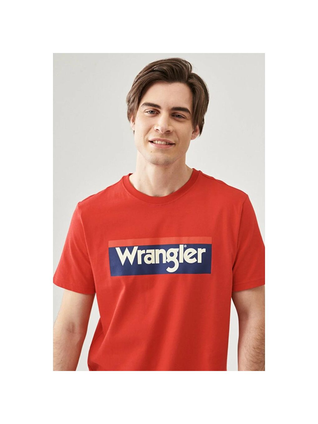 Wrangler Kırmızı Lightweight 3 Color Logo Erkek Kırmızı Bisiklet Yaka Tişört