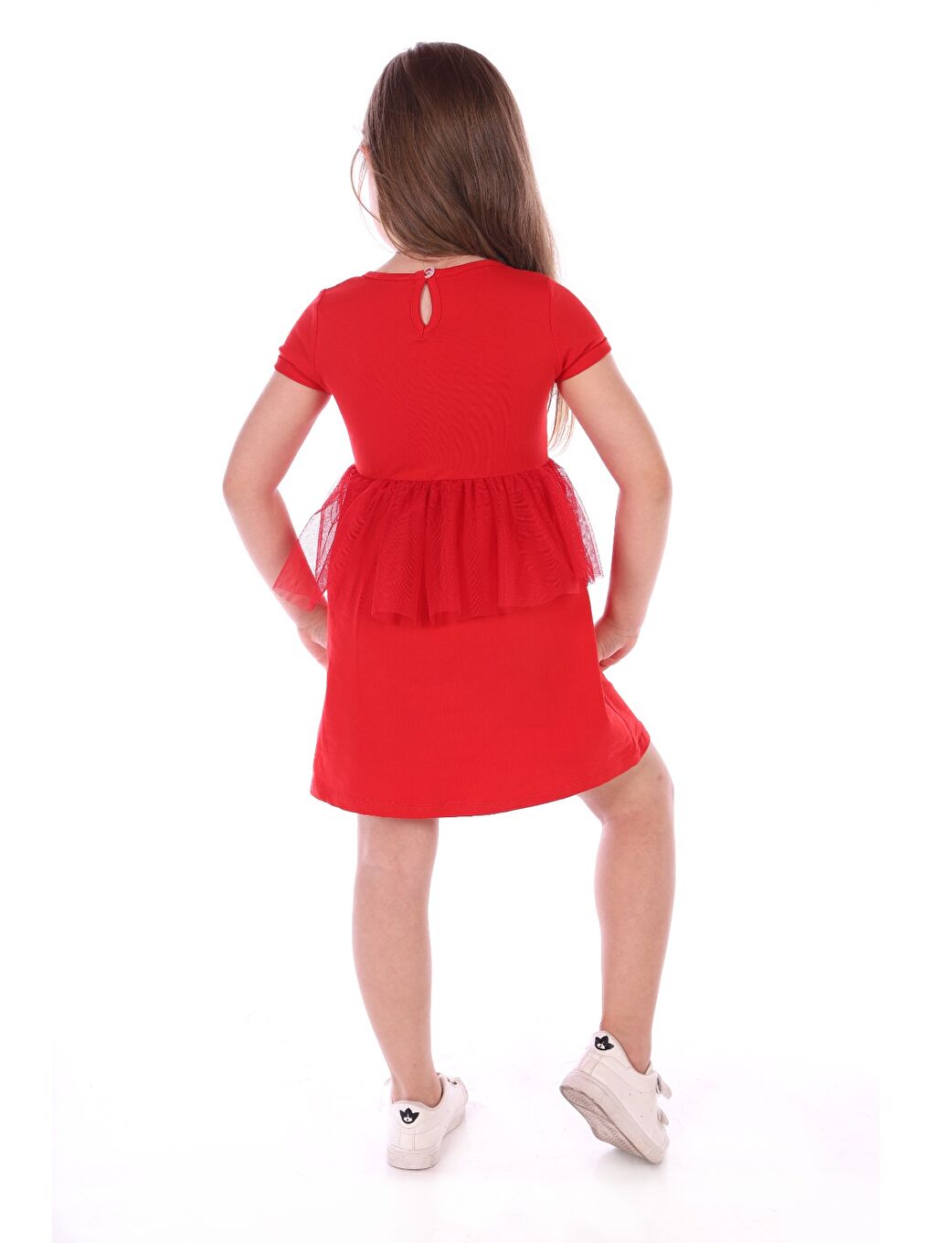 Kırmızı Kız Bebek Cup Cake Nakışlı Elbise-1