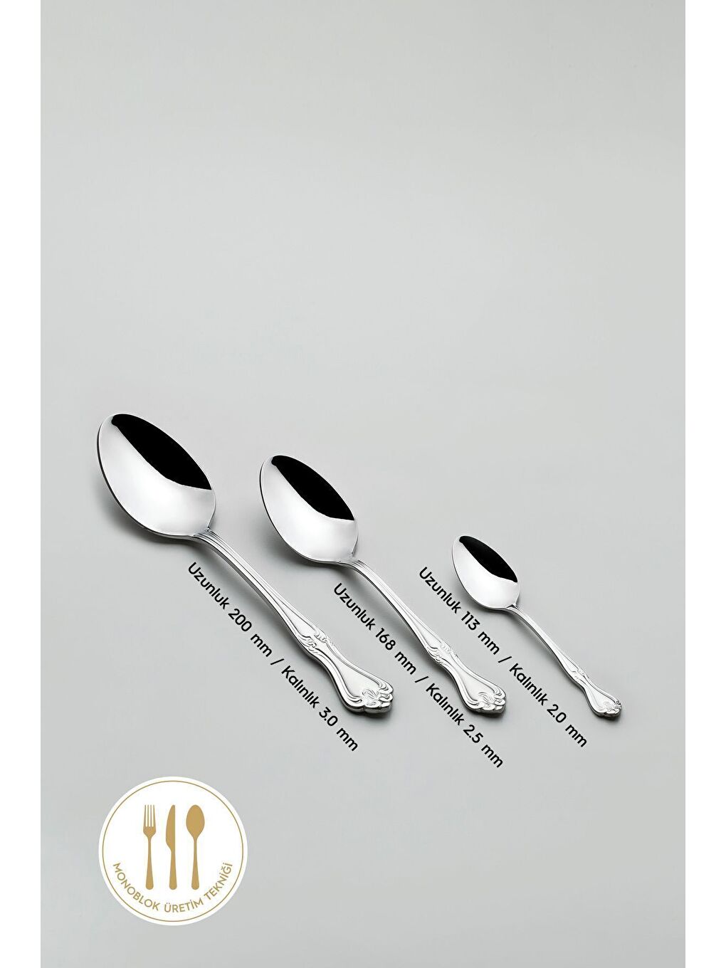 Gri Lalezar Sade 6 Kişilik 36 Parça Kutulu Çatal Kaşık Bıçak Takımı-5