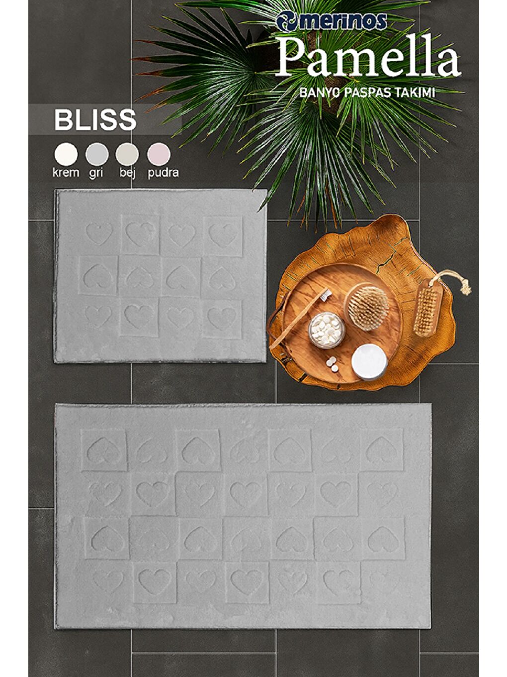 Pamella 2 Li Banyo Paspas Takımı Bliss Gri GRI