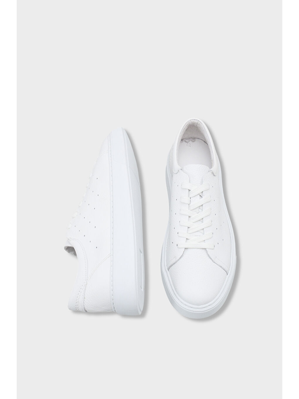 Beyaz Chaim Hakiki Deri Erkek Günlük Spor Ayakkabı Sneaker-4