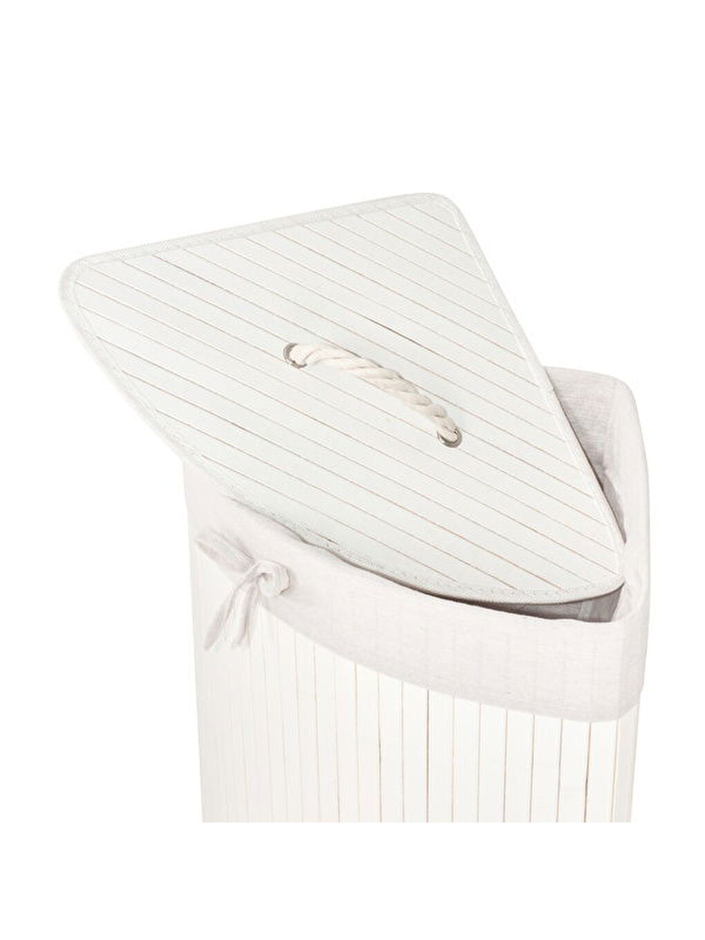 Çamaşır Sepeti - Beyaz / Gri - 35x35x59 cm-2