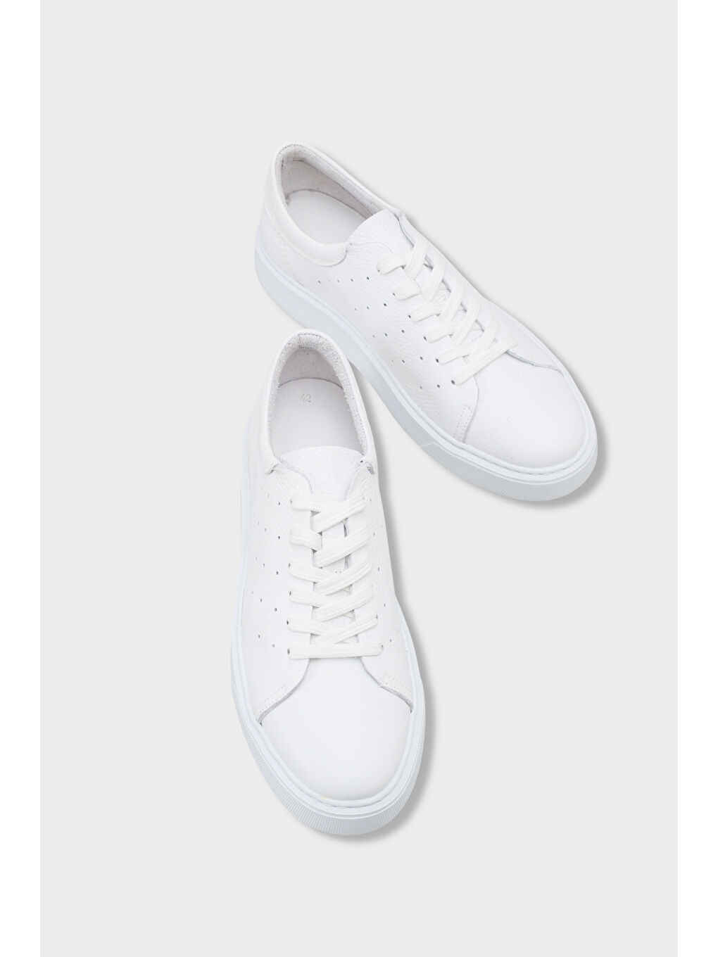 Beyaz Chaim Hakiki Deri Erkek Günlük Spor Ayakkabı Sneaker-5