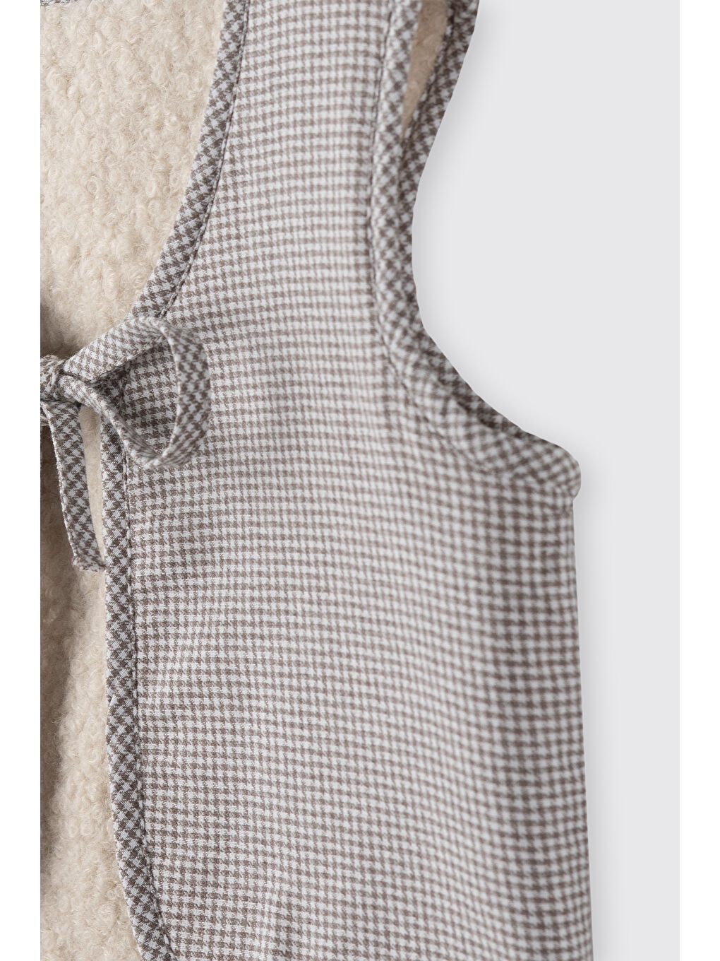 Kız Çocuk Çift Taraflı Yelek Ekru-1