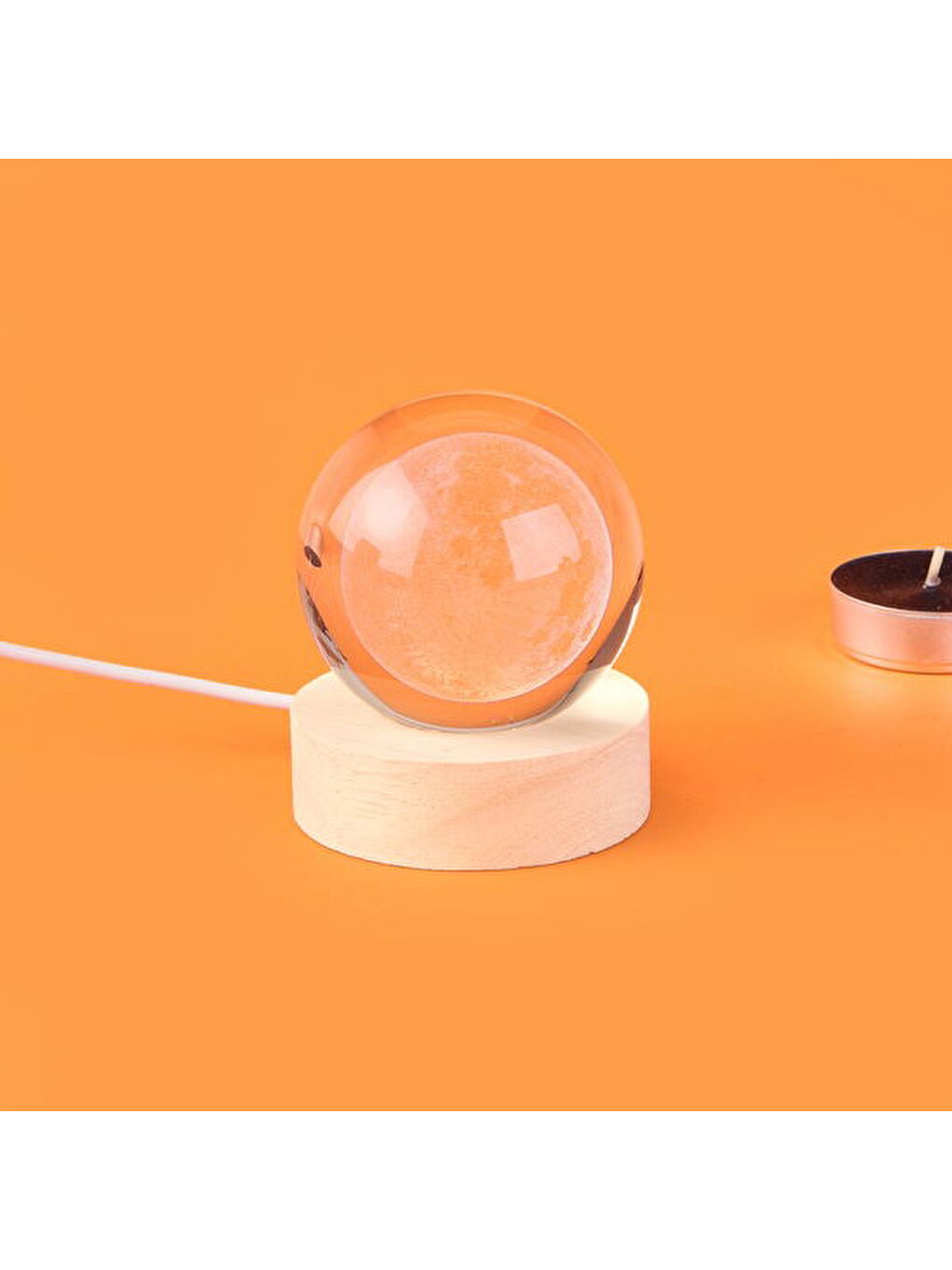 Renksiz Deco Dünya Ledli Küre - 6 cm-1