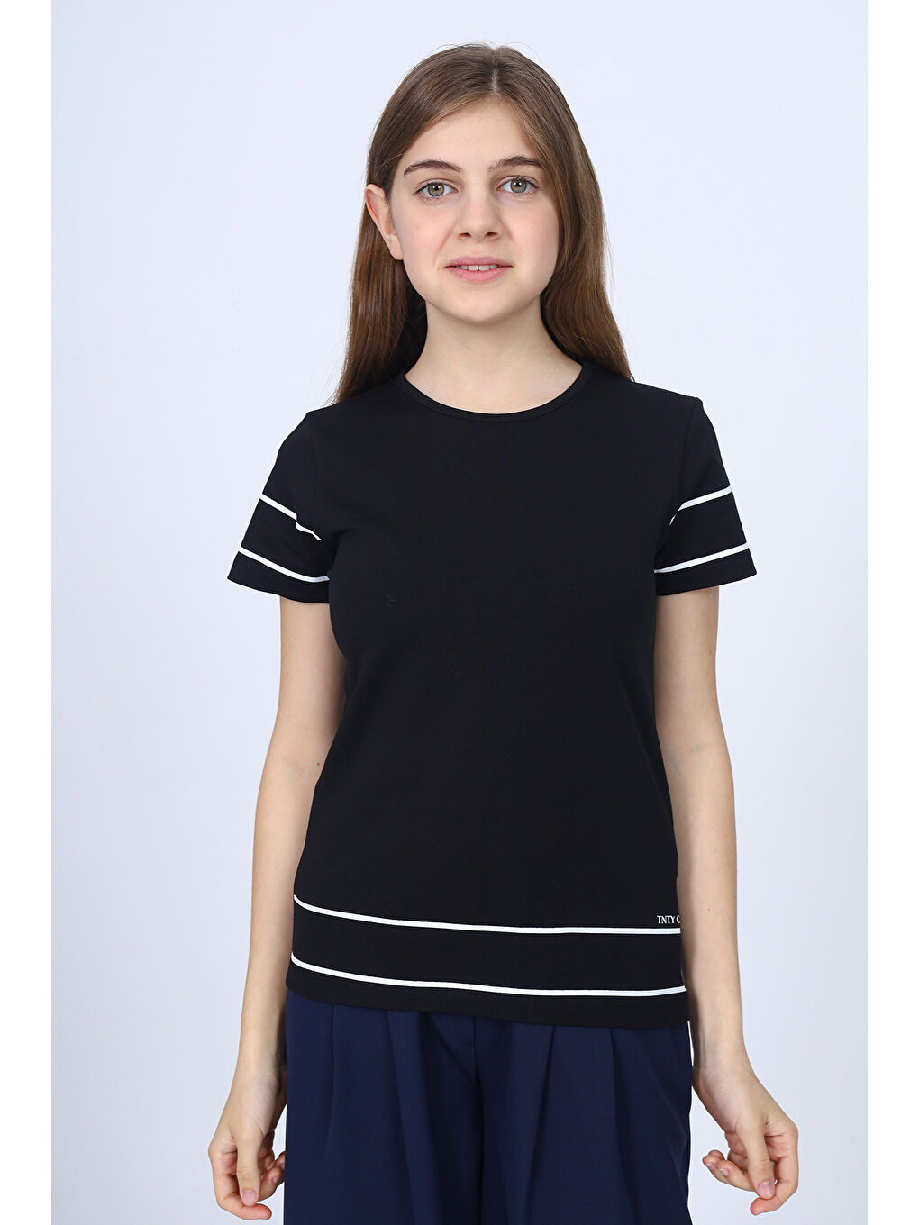 Siyah Kız Çocuk Okul Baskılı Tişört