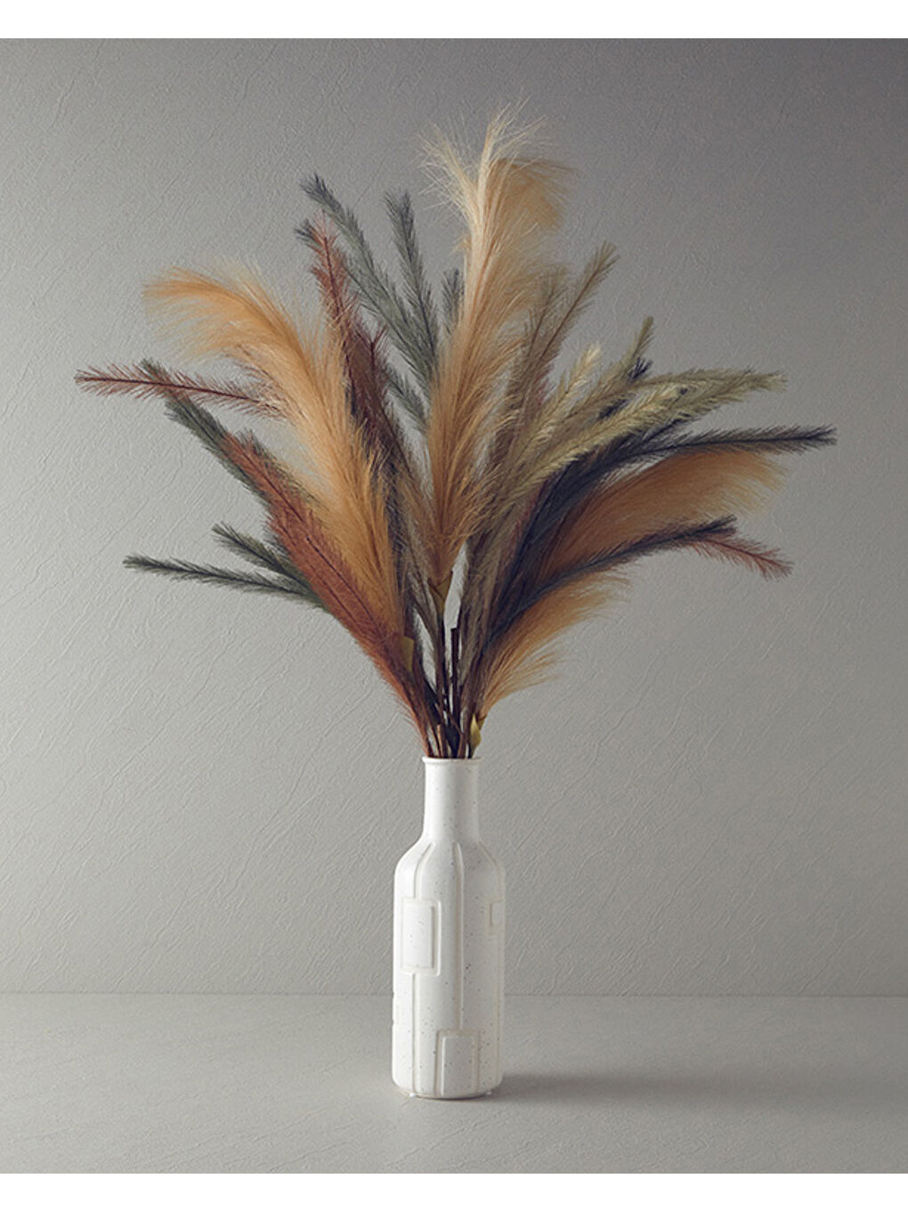 Ekru Grassy Tek Dal Yapay Çiçek Krem-2