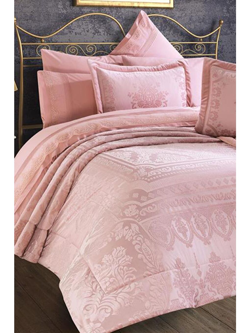 Pembe Defne 10 Parça Çeyiz Seti Pudra-1