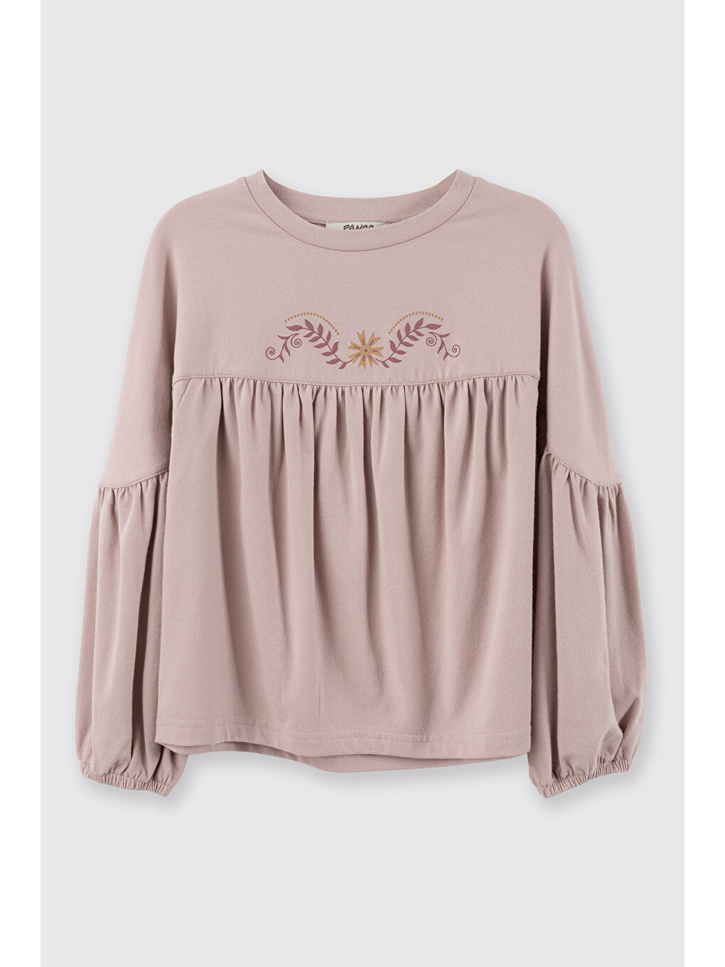 Pembe Kız Çocuk Uzun Kollu T-Shirt Pudra