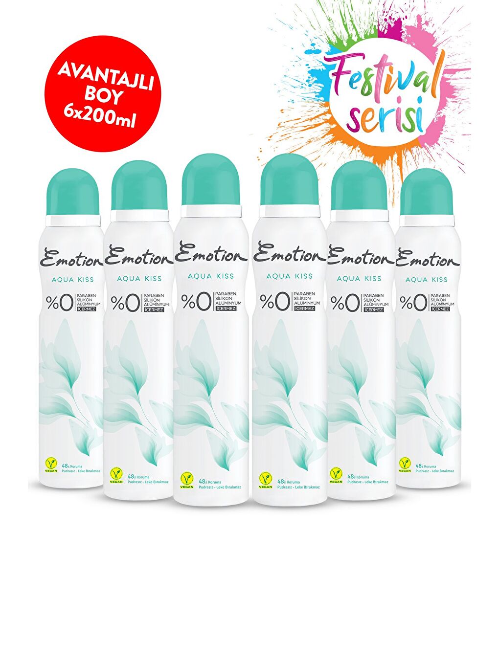 Emotion Beyaz Aqua Kiss Deodorant 6x200 ml