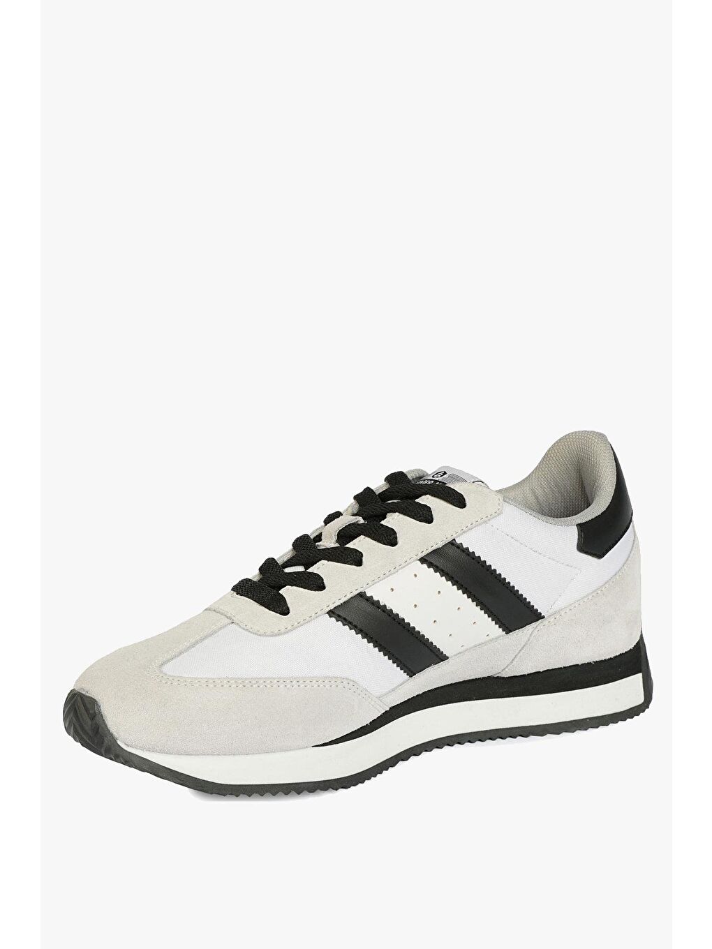 Hakiki Deri Santiago Beyaz Siyah Kadın Spor Ayakkabı-2