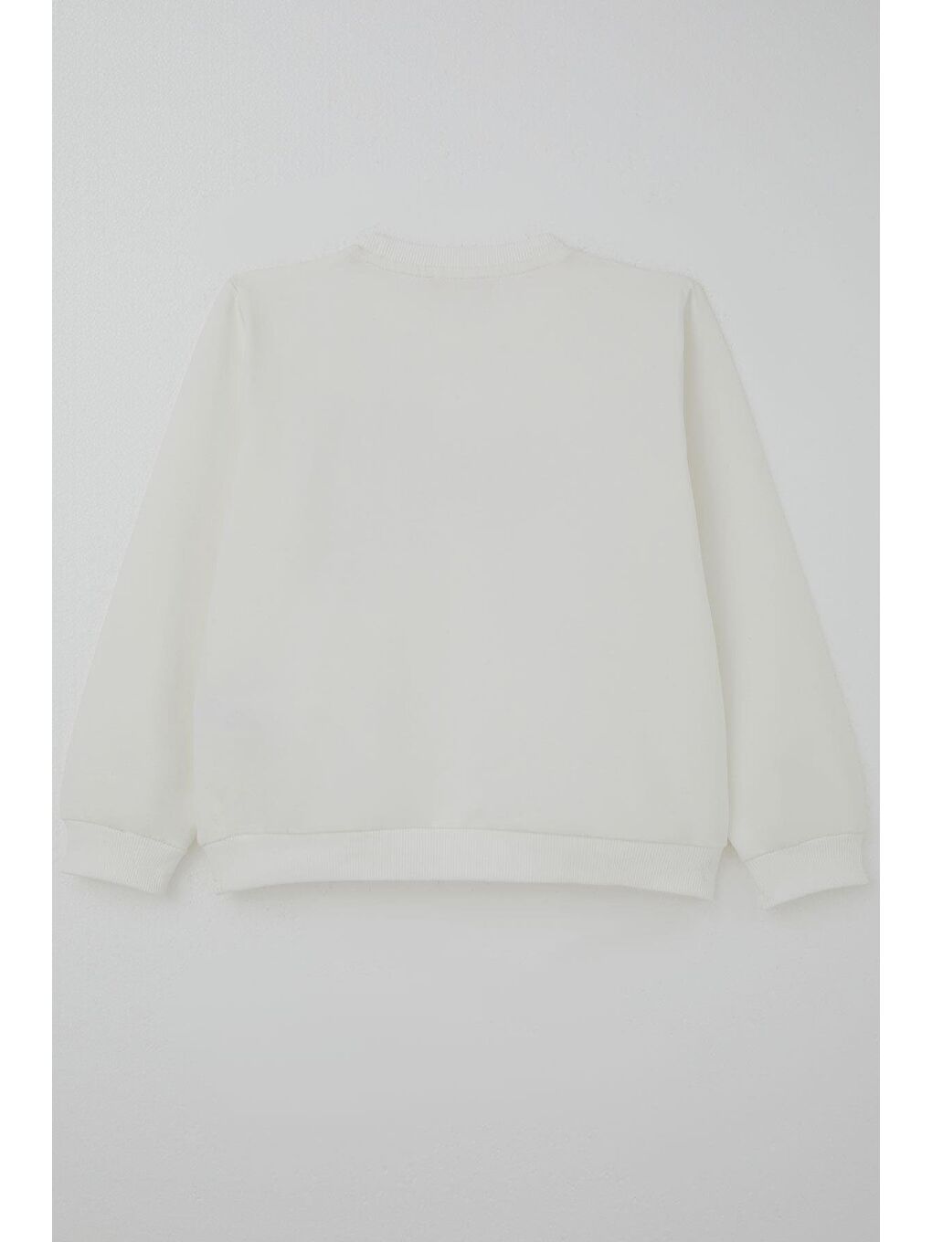 Kız Çocuk Sweatshirt İnci Taş İşlemeli Ekru (7-12 Yaş)-1