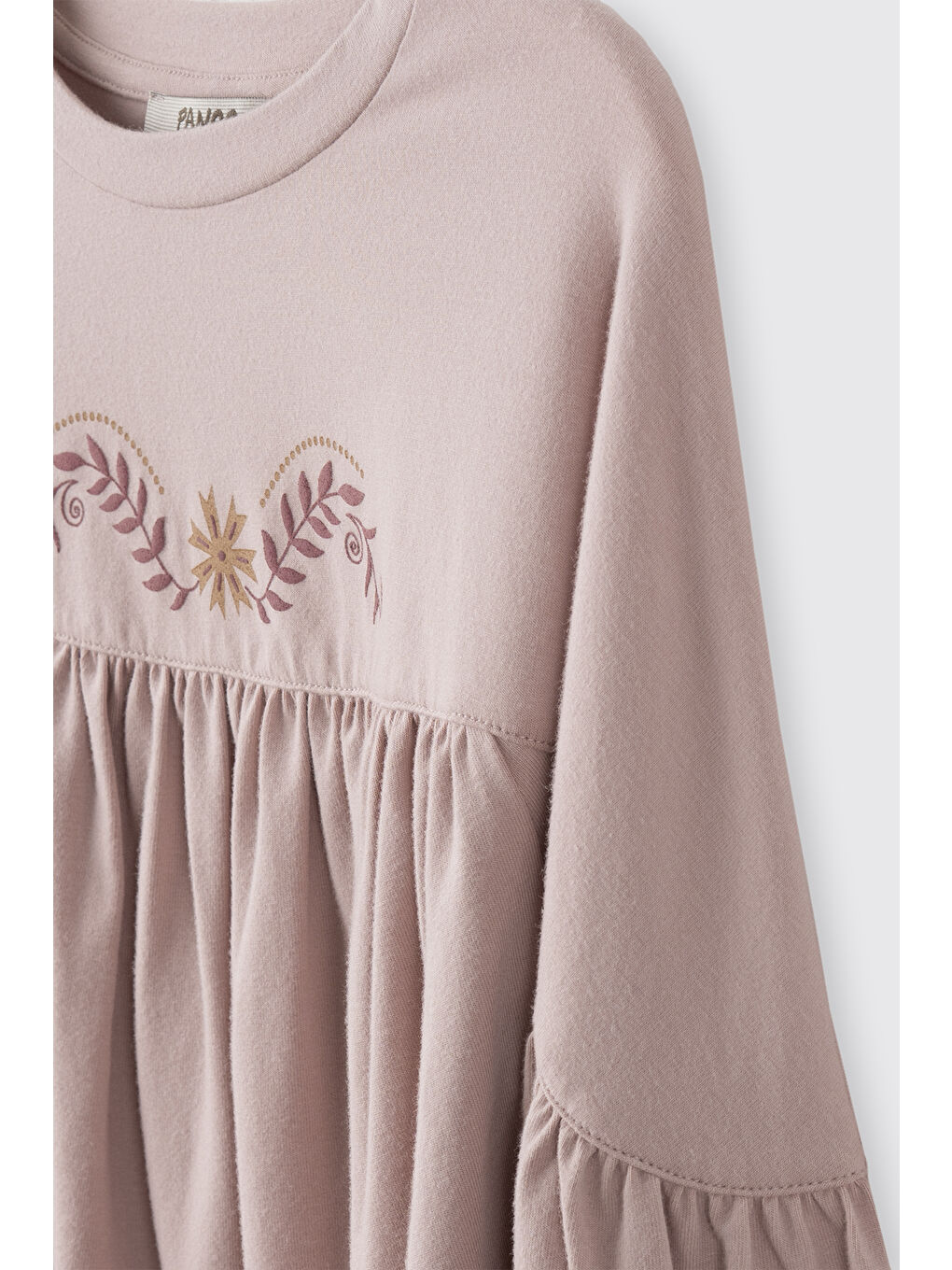 Pembe Kız Çocuk Uzun Kollu T-Shirt Pudra-1
