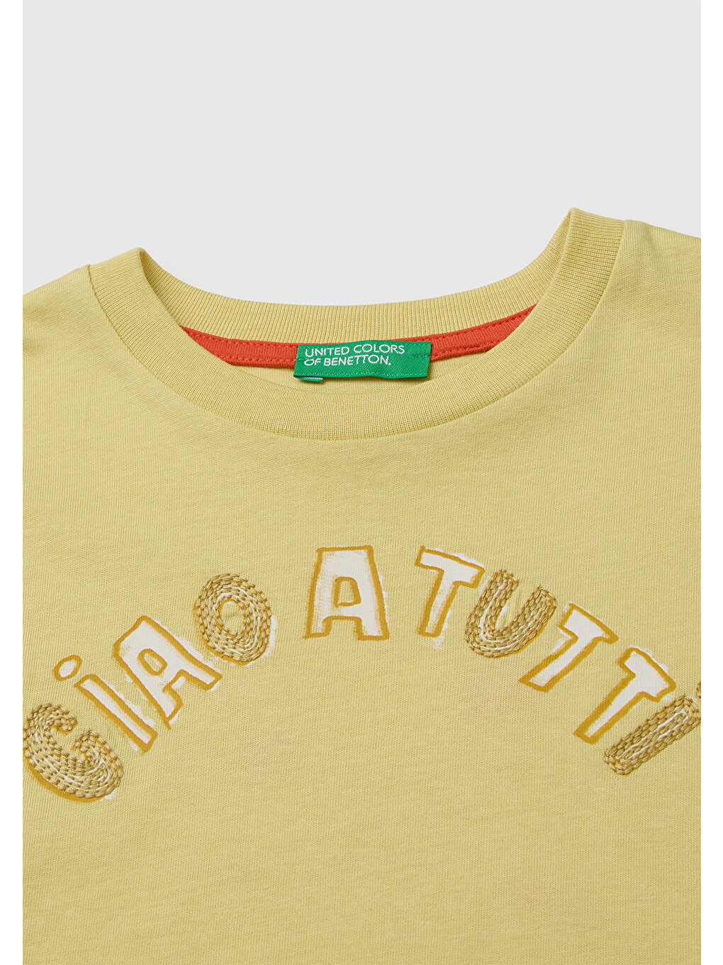 Erkek Bebek Sarı Ön ve Arka Baskı İşleme Detaylı T-Shirt-2