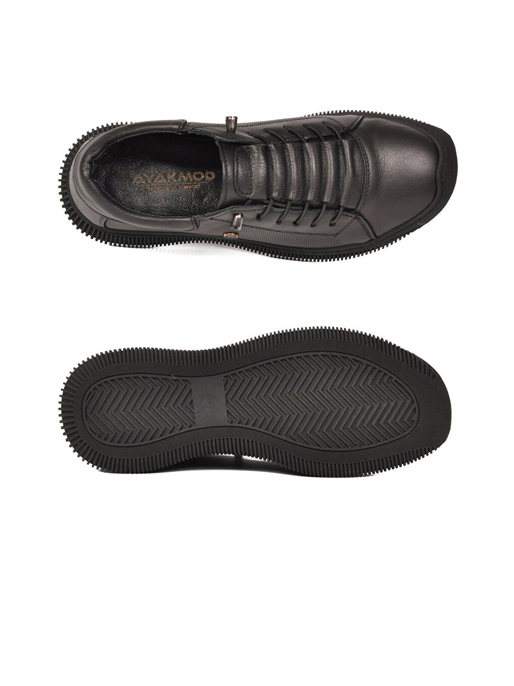 Siyah Hakiki Deri Ortopedik Kadın Casual Ayakkabı 5605 Z-4