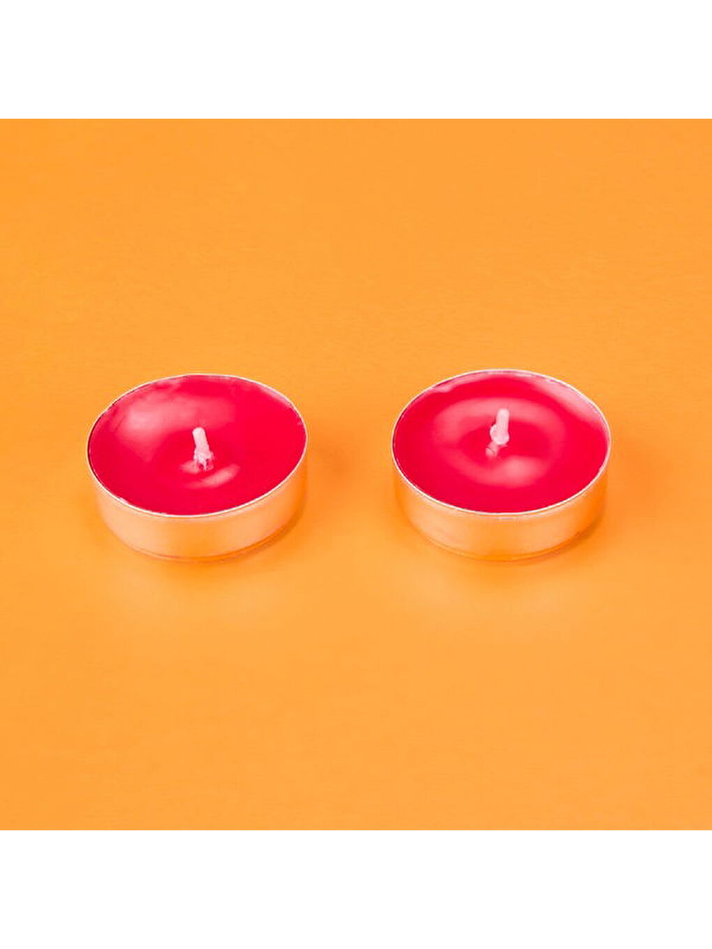 10'lu Tealight Mum - Kırmızı - 3,8 cm-1