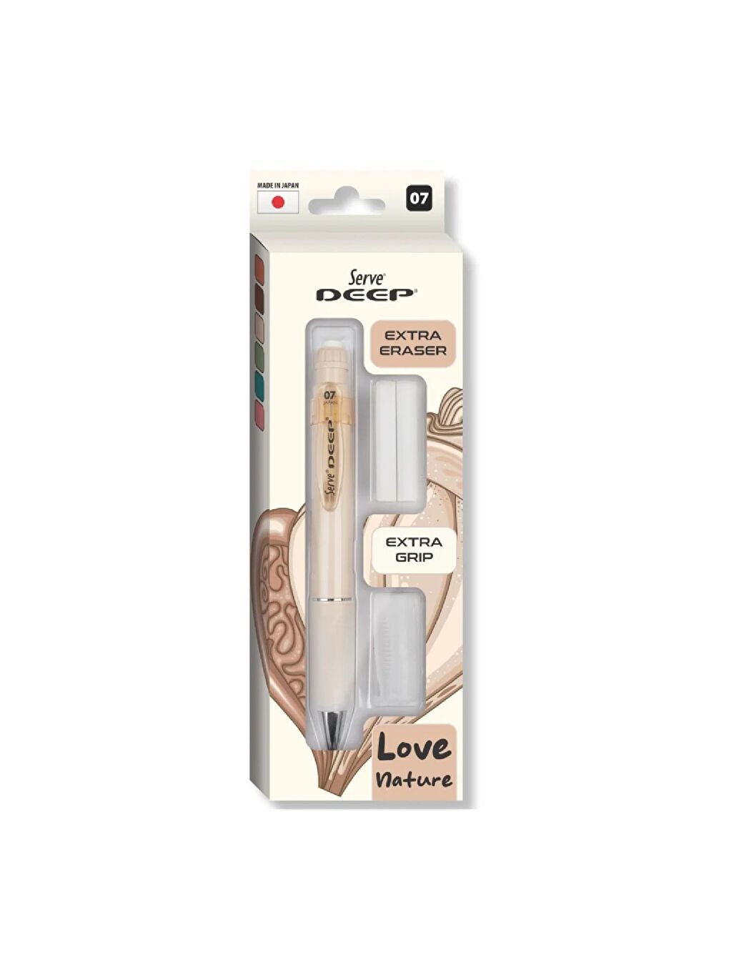 Deep Grip-Silgi Yedekli Mekanik Versatil Uçlu Kalem Yeryüzü Renkleri 0.5-1