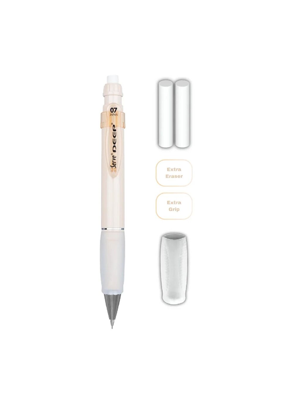 Deep Grip-Silgi Yedekli Mekanik Versatil Uçlu Kalem Yeryüzü Renkleri 0.5-2