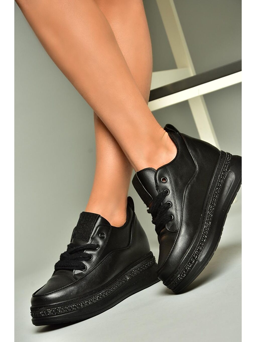 S6020087 Siyah Kadın Sneakers-3