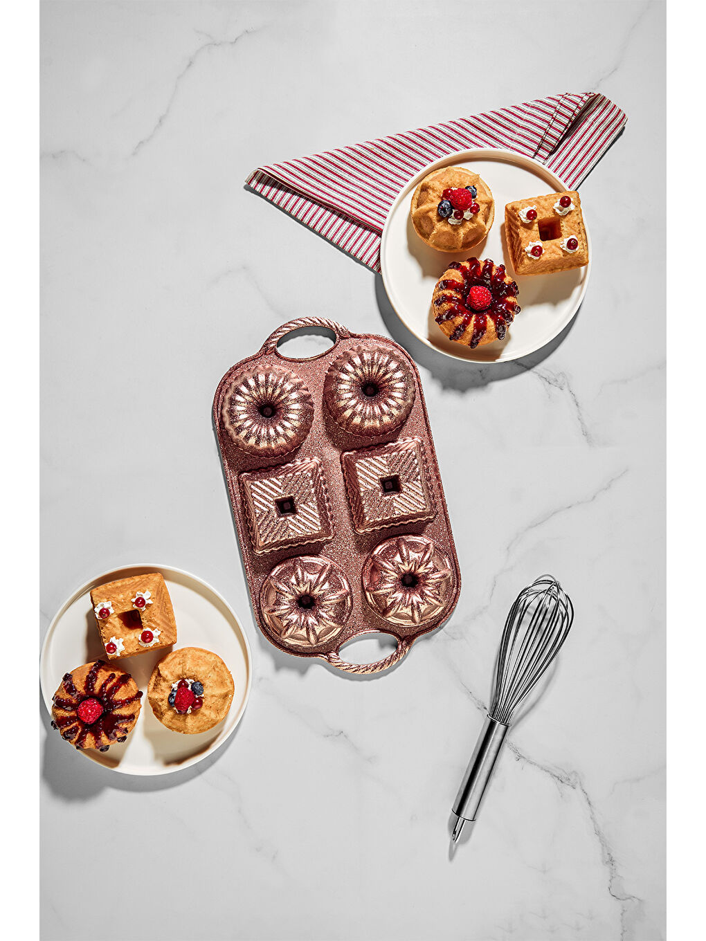 Sarı Valeria Rose Gold 6'lı Döküm Kek Kalıbı