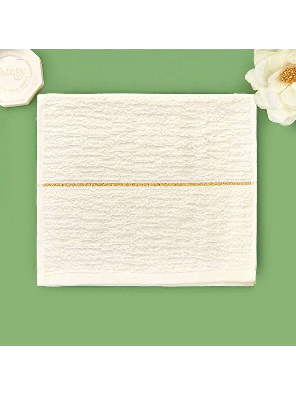 Soft Golden Star Line El Havlusu - Ekru - 30x50 cm