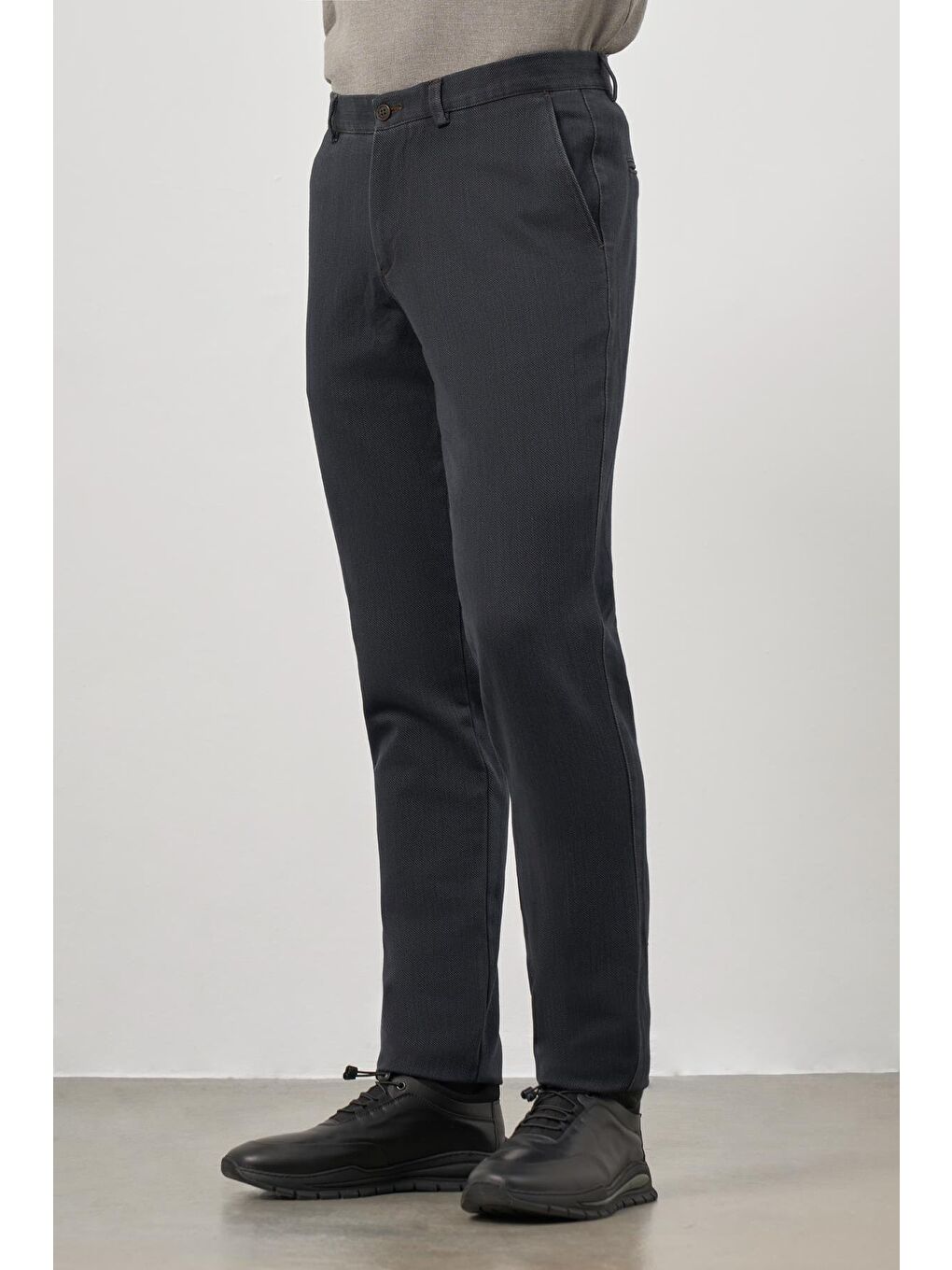 Siyah Pamuklu Yandan Cepli Casual Comfort Fit Chino Pantolon 1003245153-3