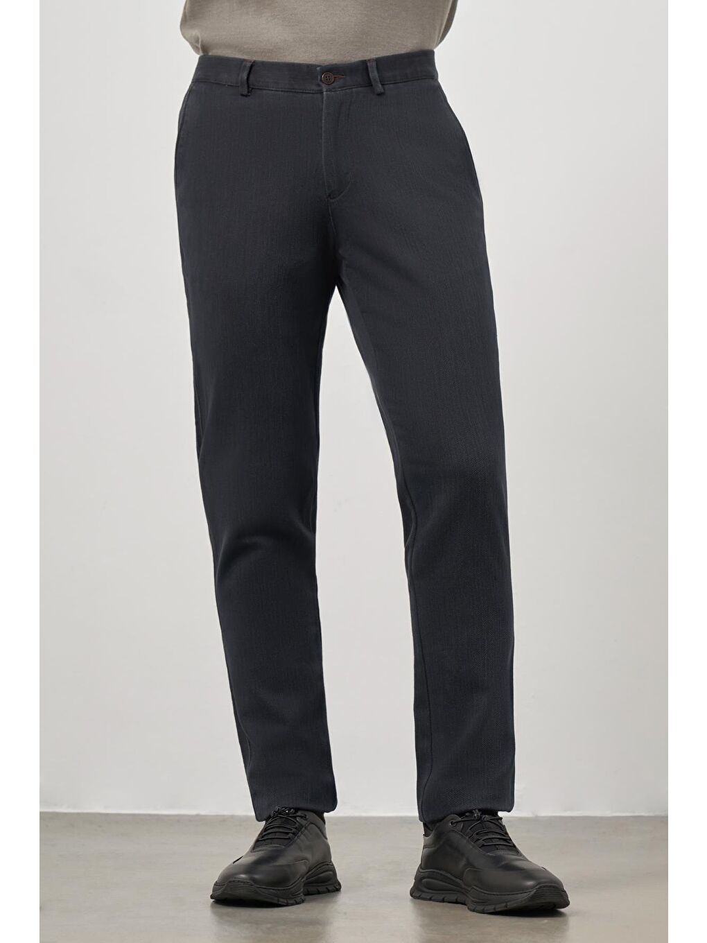 Siyah Pamuklu Yandan Cepli Casual Comfort Fit Chino Pantolon 1003245153-4