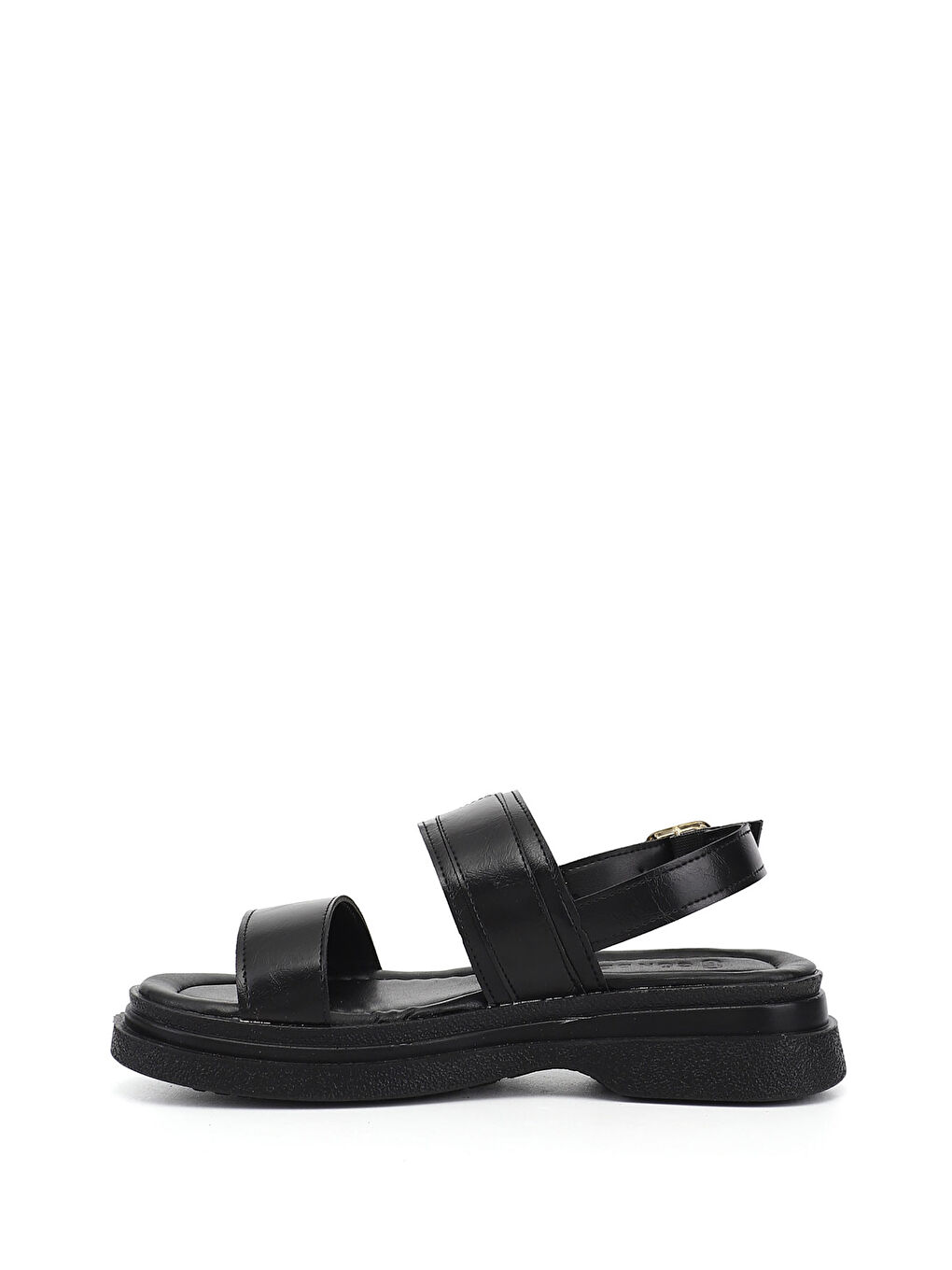 Siyah Kadın SİYAH Tokalı Dolgu Tabanlı Sandalet-4