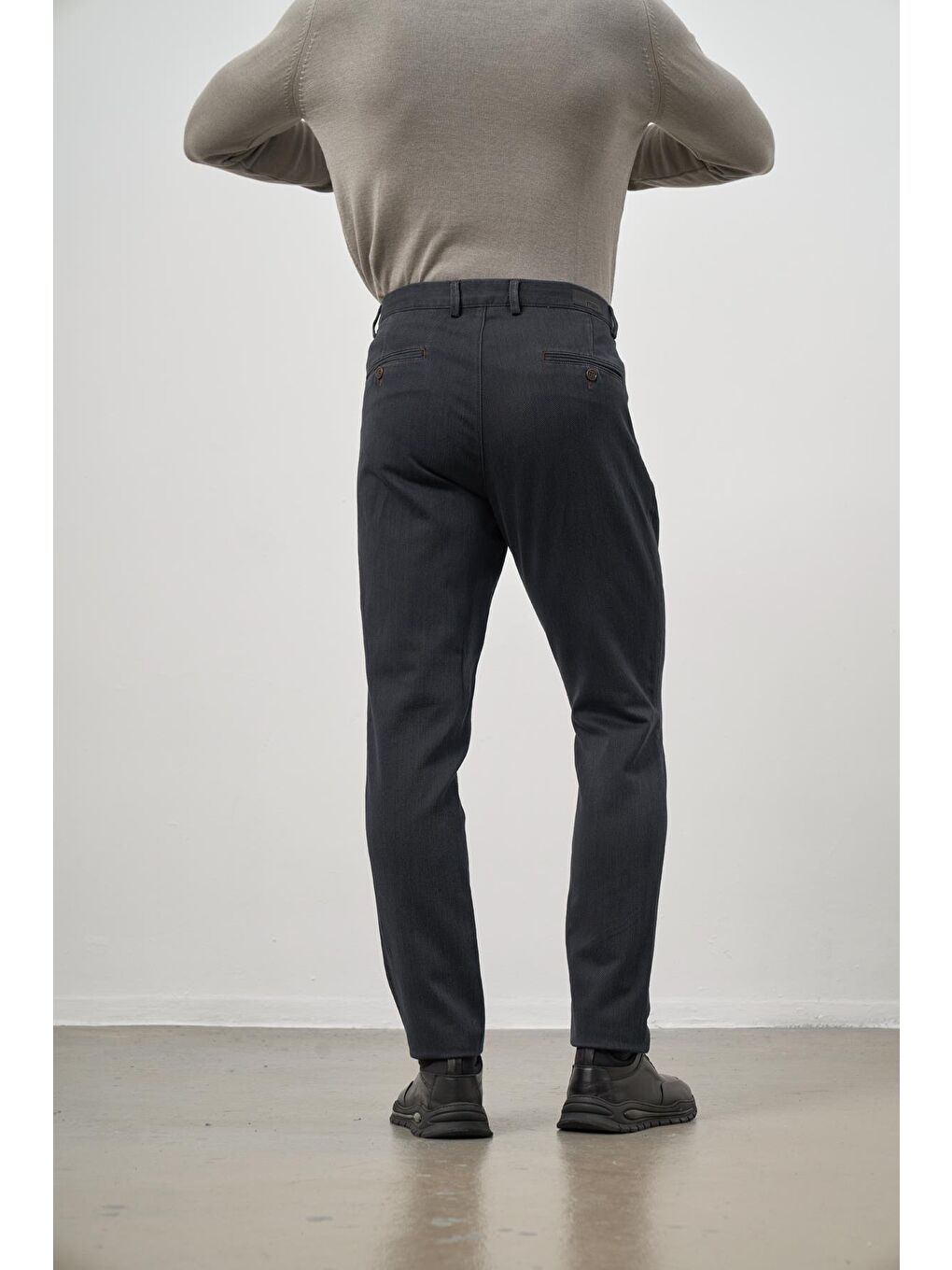 Siyah Pamuklu Yandan Cepli Casual Comfort Fit Chino Pantolon 1003245153-6