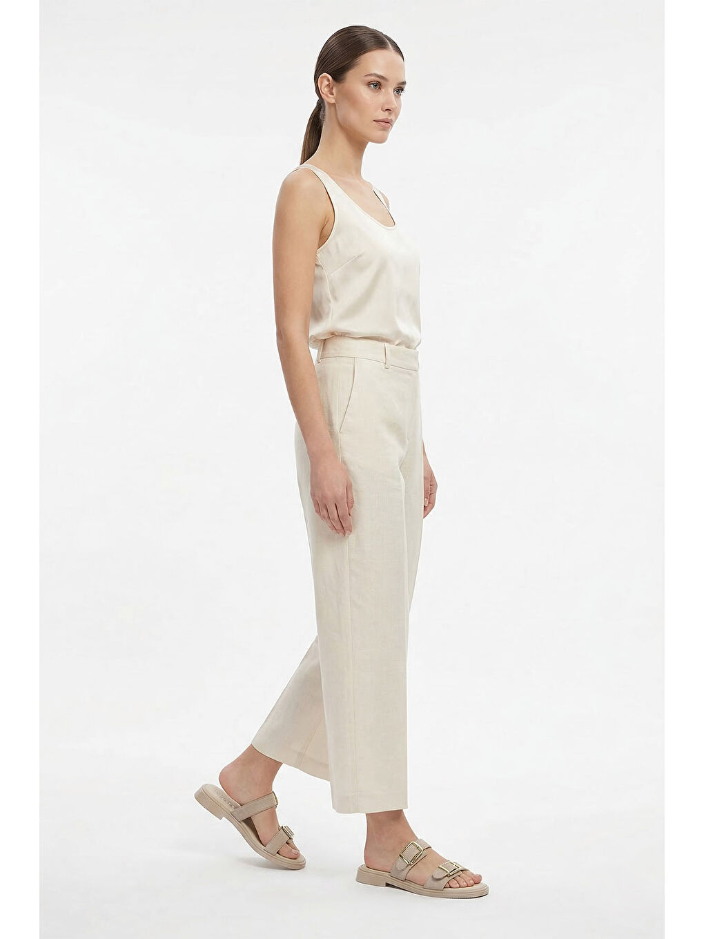 Bej Kadın BEJ Tokalı Günlük Terlik-2