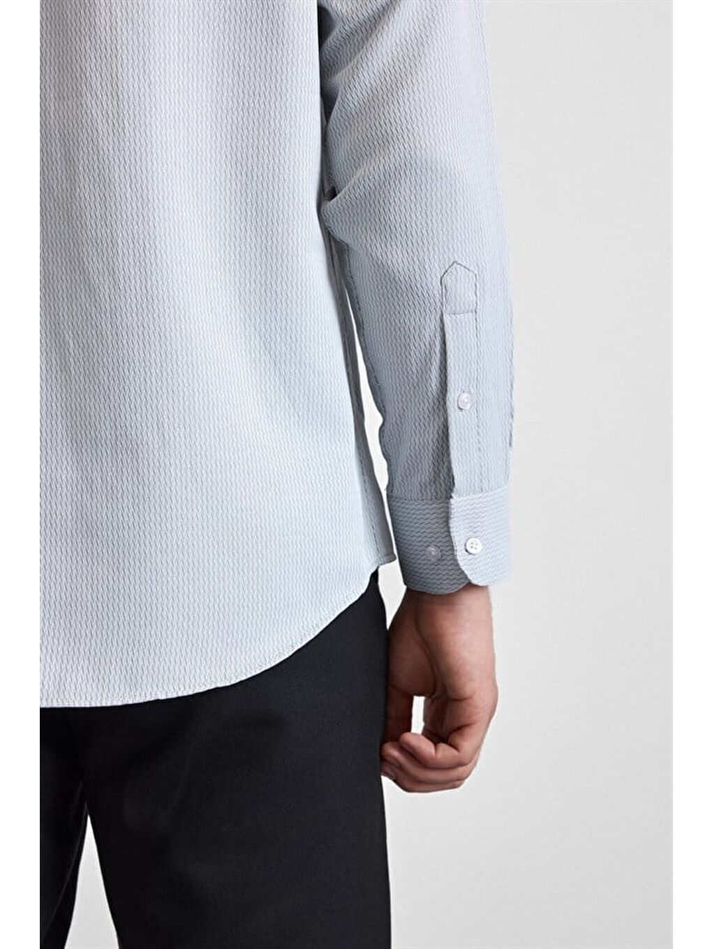 Gri Regular Klasik Yaka Casual Gömlek-2