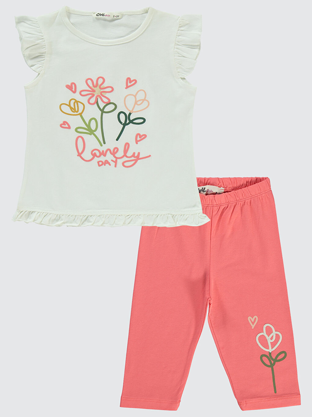 Girls Kız Çocuk Takım 2-5 Yaş Ekru