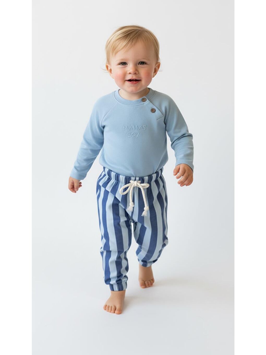 Mavi Çizgili Mummy&Dadys Boy 2 Li Takım-2