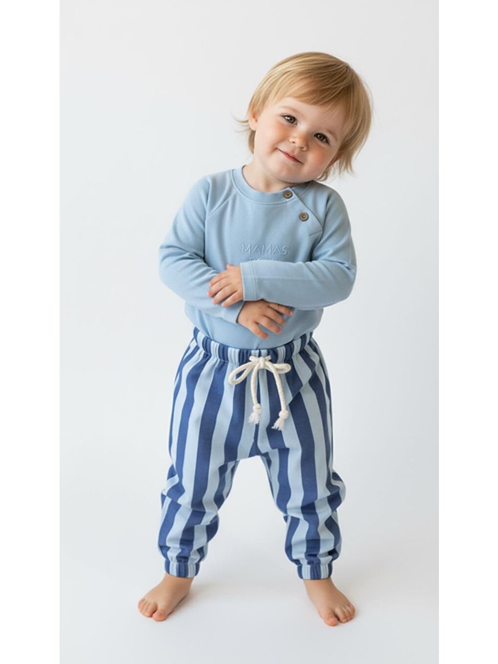 Mavi Çizgili Mummy&Dadys Boy 2 Li Takım-3