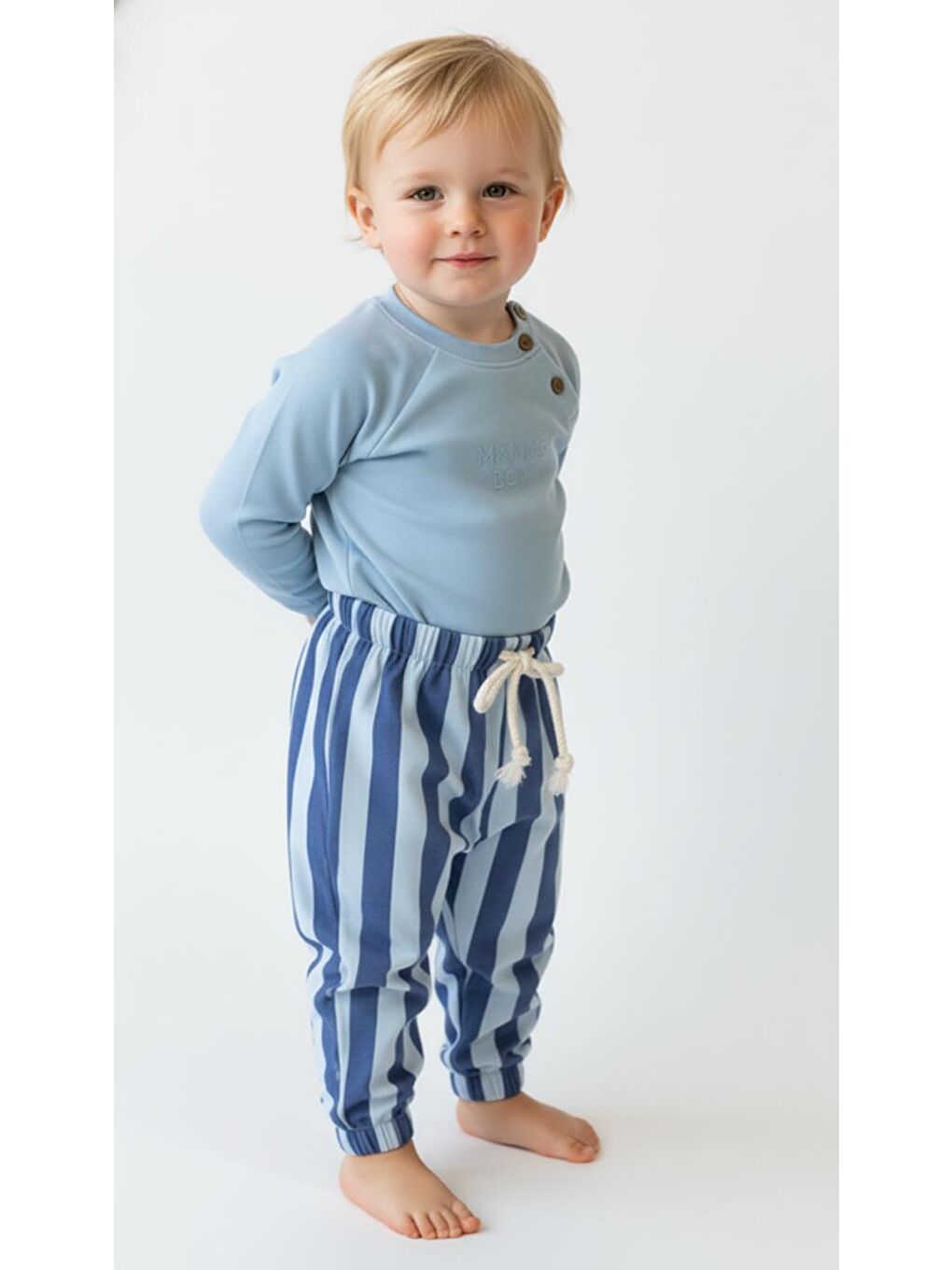 Mavi Çizgili Mummy&Dadys Boy 2 Li Takım-4